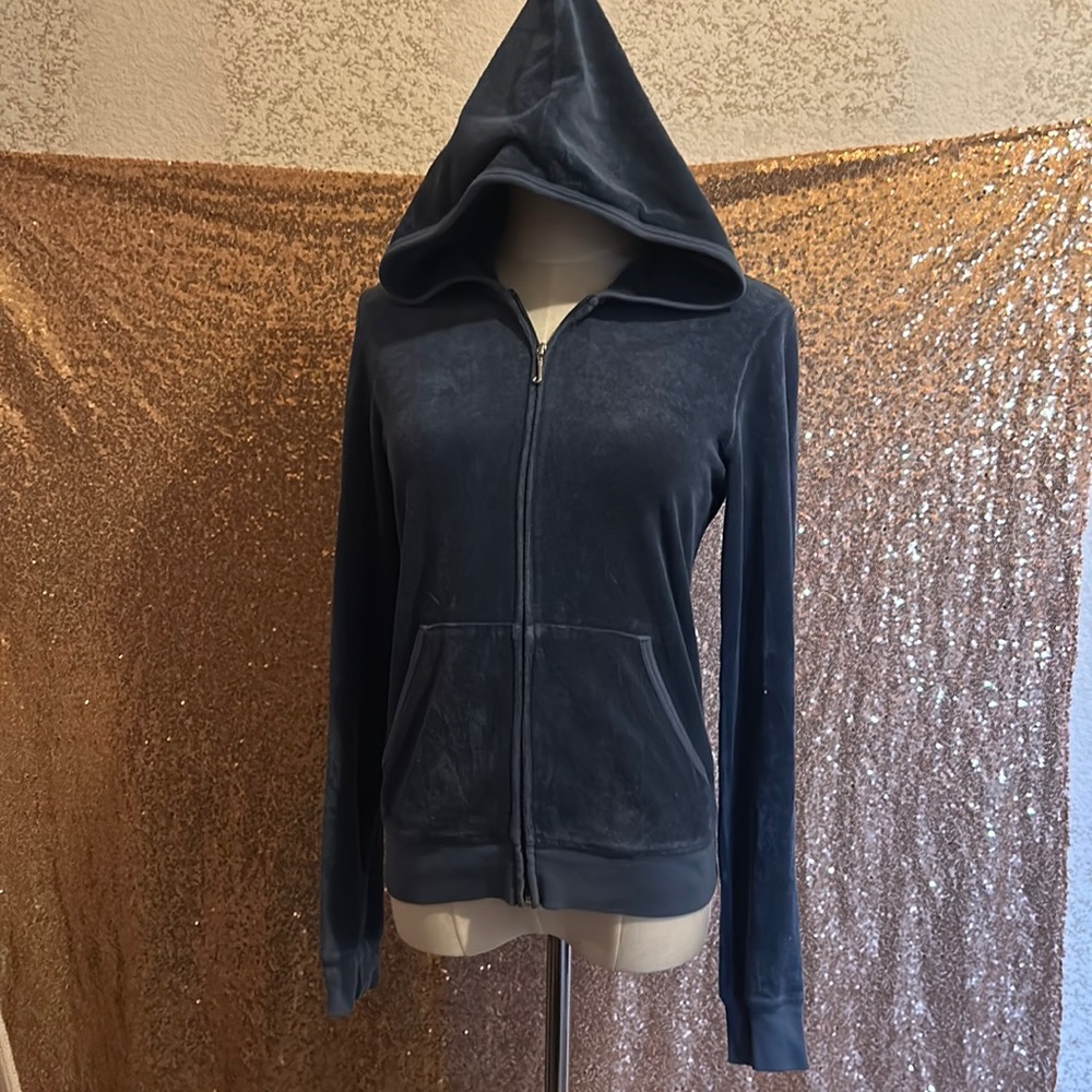 Juicy Couture blue zippered front hoodie (medium)